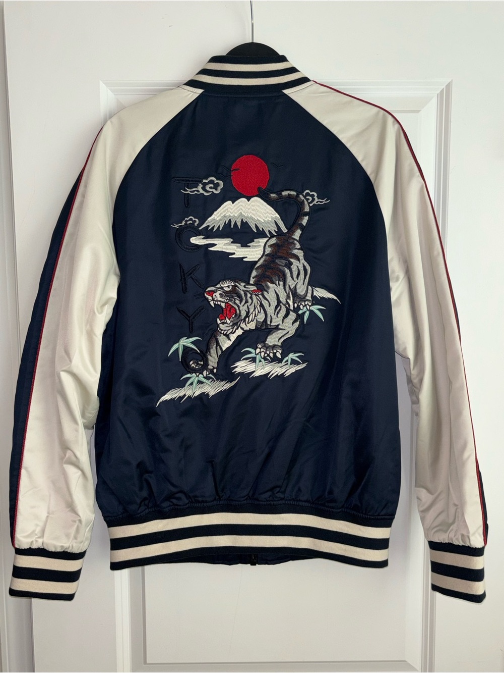 Superdry Navy and White Bomber Jacket